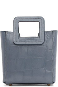 Staud - Blue Croc Mini Shirley Bag