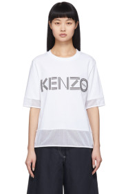 Kenzo - White Dual Material Logo T-Shirt