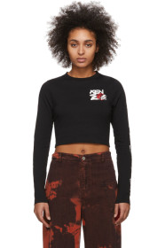 Kenzo - Black Cropped Long Sleeve T-Shirt