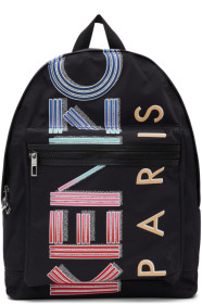 Kenzo - Black Large Logo Sport Backpack