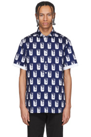 Kenzo - Navy & White Shrimp Short Sleeve Shirt