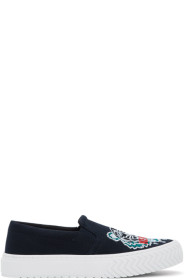 Kenzo - Navy Tiger Head K-Skate Slip-On Sneakers