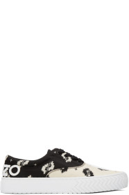 Kenzo - Baskets noires et blanc cassé Printed IKAT K-Skate