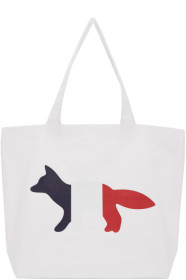Maison Kitsuné - White Tricolor Fox Tote