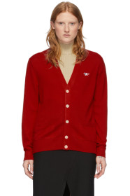Maison Kitsuné - Cardigan rouge Tricolor Fox