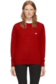 Maison Kitsuné - 红色 Fox Head 圆领毛衣