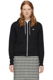 Maison Kitsuné - 黑色 Tricolor Fox 拉链连帽衫