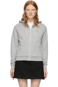 Maison Kitsuné - 灰色 Tricolor Fox 拉链连帽衫