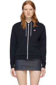 Maison Kitsuné - 海军蓝 Tricolor Fox 拉链连帽衫