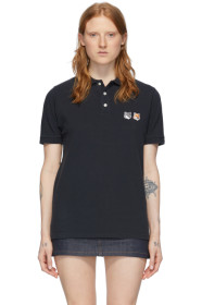 Maison Kitsuné - Black Double Fox Head Polo