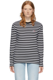 Maison Kitsuné - Black & White Striped T-Shirt