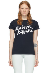 Maison Kitsuné - Navy Handwriting Logo T-Shirt