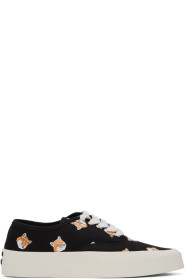 Maison Kitsuné - Black All Over Fox Laced Sneakers