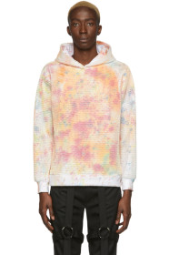 Who Decides War by MRDR BRVDO - Pull à capuche blanc Mesh Paint Splatter exclusif à SSENSE