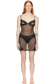 La Perla - Black Lace Triangle Sheer Dress