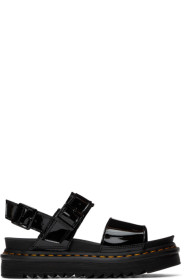 Dr. Martens - Sandales en cuir verni noires Voss