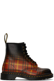Dr. Martens - 多色 1460 苏格兰格纹踝靴