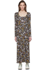 Les Reveries - Black Floral Slit Dress