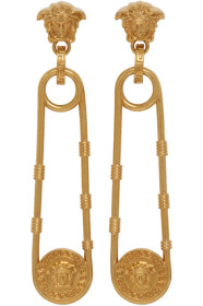 Versace - Gold Safety Pin Earrings