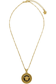 Versace - Black & Gold Medusa Pendant Necklace