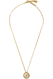 Versace - Gold Pearl Coin Pendant
