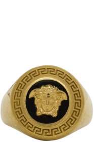 Versace - Black & Gold Medusa Medallion Ring