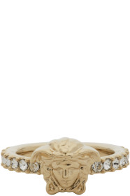 Versace - Gold Medusa Head Crystal Ring