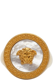 Versace - Gold Pearl Medusa Signet Ring