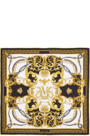 Versace - 黑色巴洛克真丝围巾
