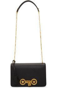 Versace - Black Medium Icon Tribute Flap Bag