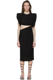 Versace - Black Sculptural Shoulder Cut-Out Dress