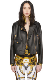 Versace - Black Safety Pin Moto Jacket