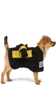 Versace - Black Barocco Dog Bath Robe