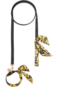 Versace - Black Barocco Collar & Leash Set