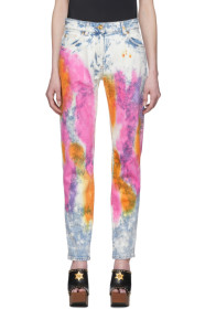 Versace - Blue & White Denim Tie-Dye Jeans