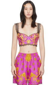 Versace - Pink Foulard Barocco Tank Top