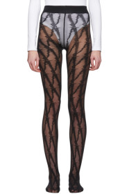 Versace - 黑色 V Pattern 连裤袜