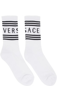 Versace - 白色徽标中筒袜