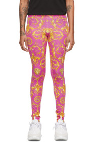 Versace - Pink Cowboy Foulard Printed Leggings