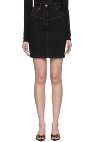Versace - Black Denim High-Waisted Skirt