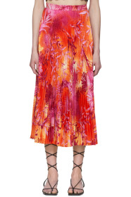 Versace - Pink Jungle Print Pleated Skirt