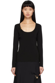 Versace - Black Knit Safety Pin Pullover