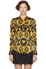 Versace - Black 'V' Baroque Shirt