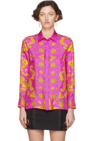 Versace - Pink Baroque Western Shirt