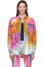 Versace - Blue & White Denim Tie-Dye Shirt
