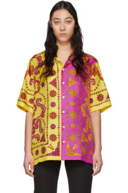 Versace - Yellow & Pink Barocco Western Shirt