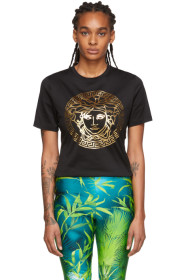 Versace - Black Metallic Medusa T-Shirt