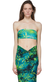 Versace - Green Jungle Print Bandeau Top