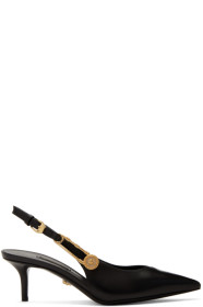 Versace - Black Medusa Safety Pin Heels