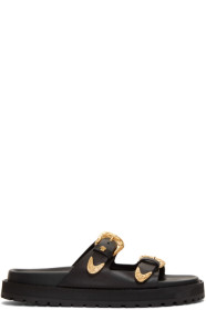 Versace - Black Double Buckle Sandals